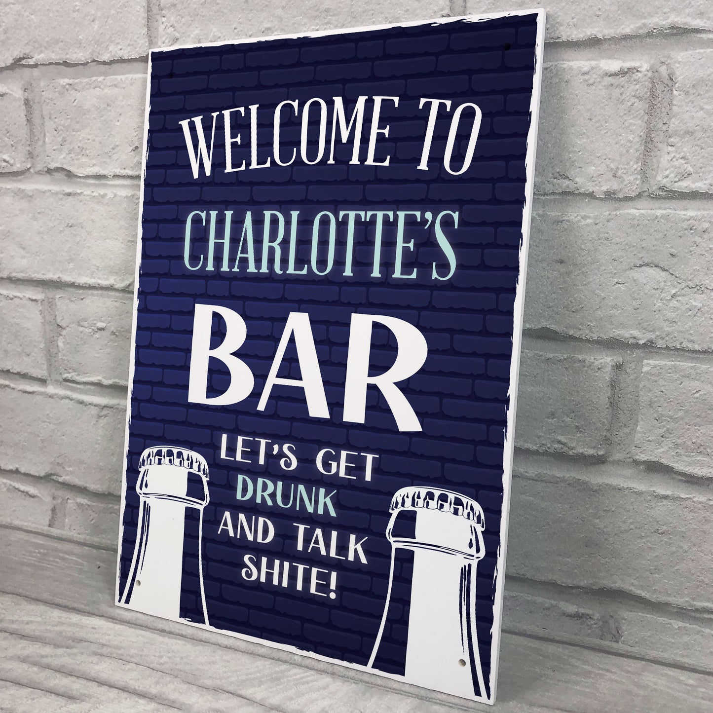 Personalised HOME BAR SIGN Hanging Wall Door Sign Man Cave Sign
