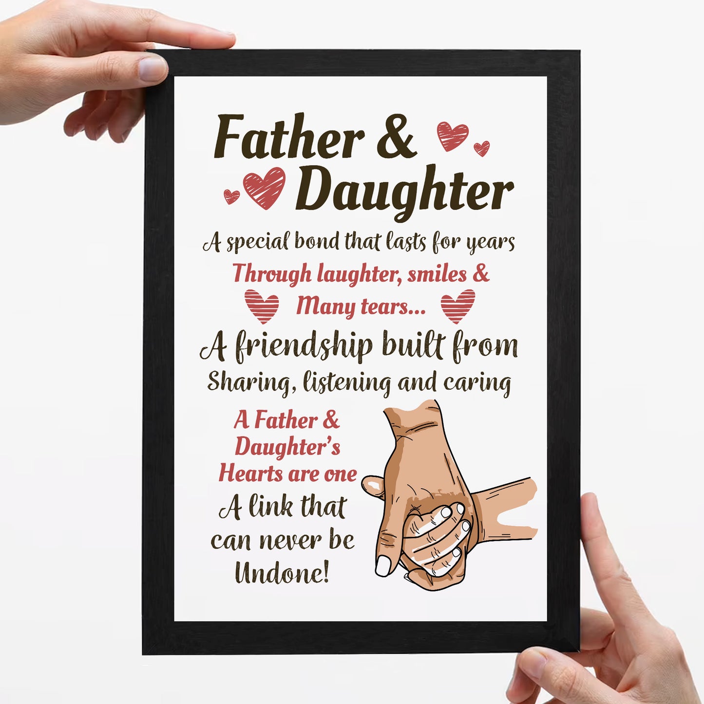 Father And Daughter A4 Framed Print Fathers Day Gift For Dad