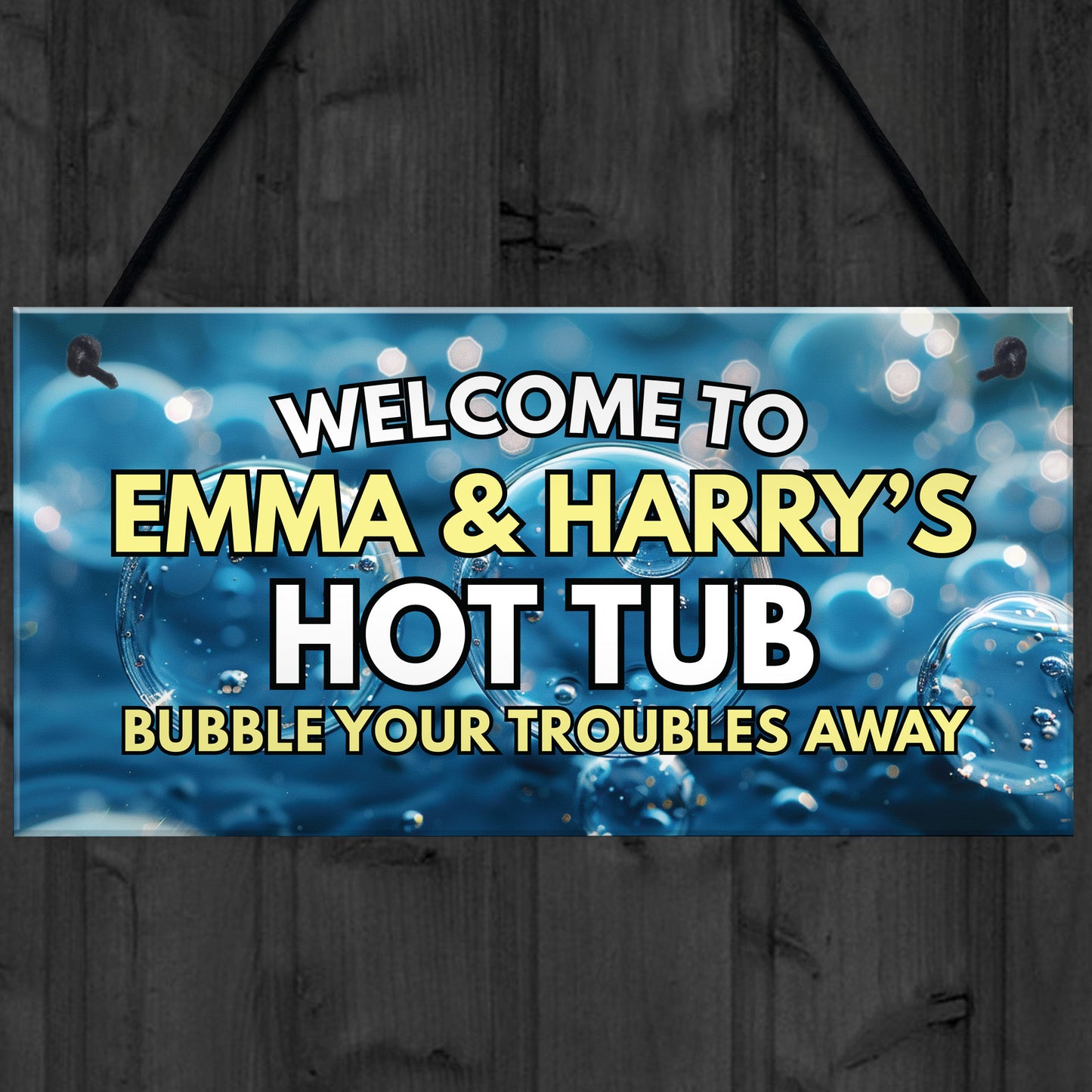 Personalised Hot Tub Accessories Signs and Plaques Bubbles