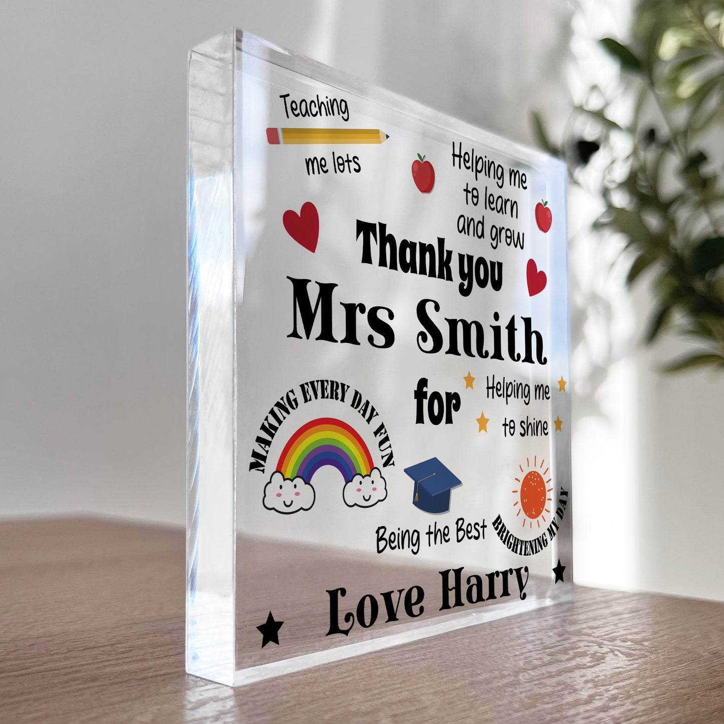 Reasons I Love My Teacher, Personalised Teacher Gift Nursery