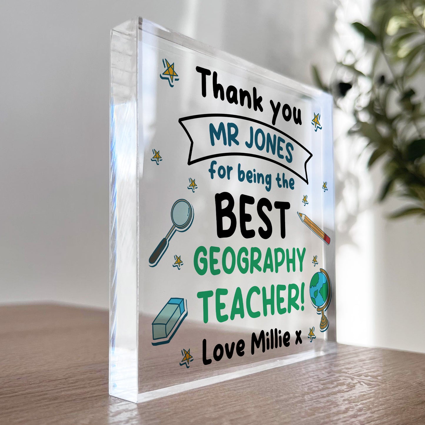 Geography Teacher Gift Personalised Gift For Geography Teacher