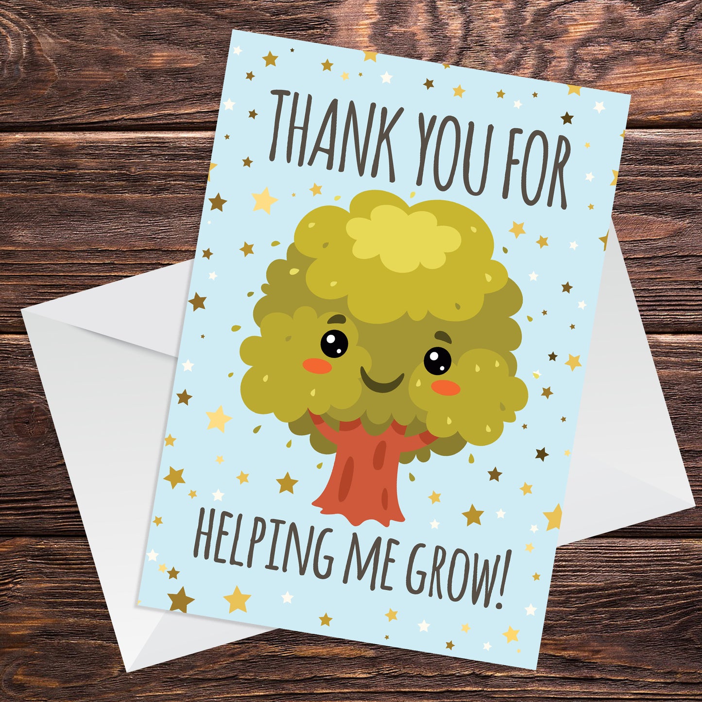 Card For Teacher Thank You For Helping Me Grow Tree Card Leaving