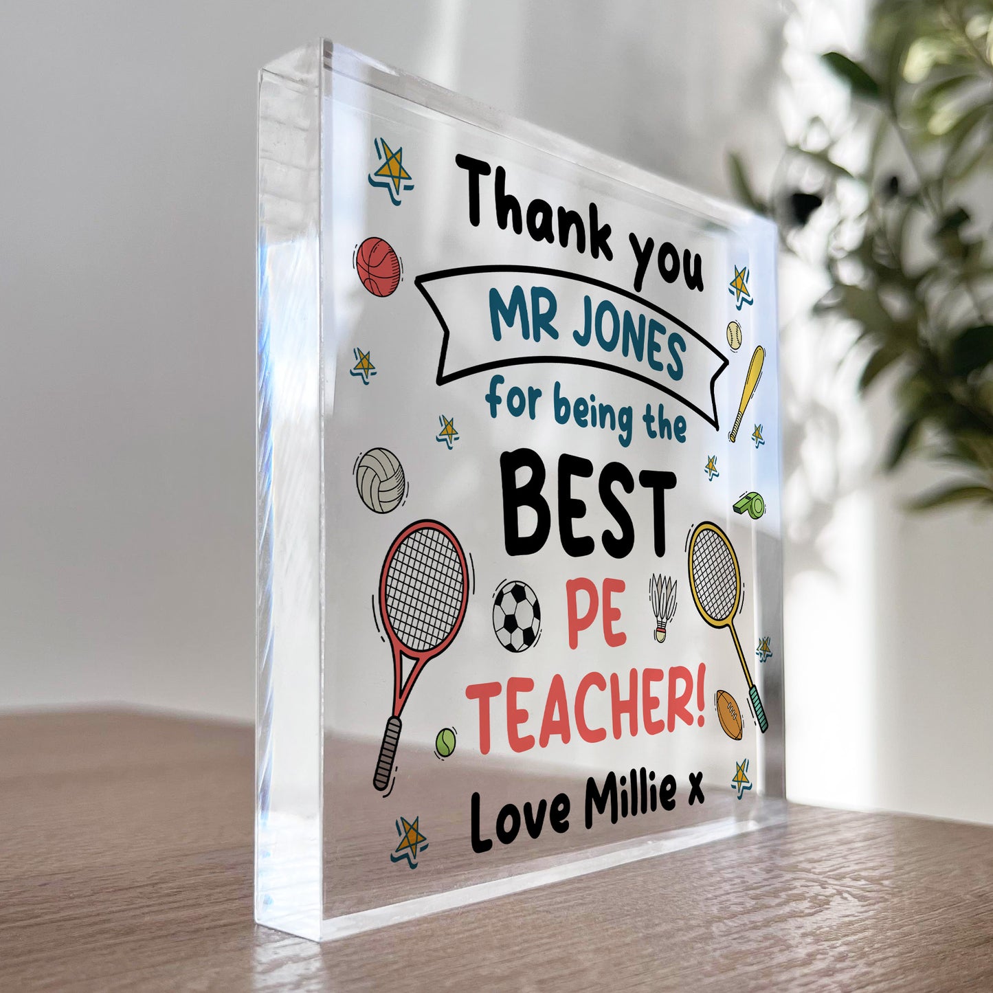 PE Teacher Gift Personalised Gift For PE Teacher Thank You Gifts