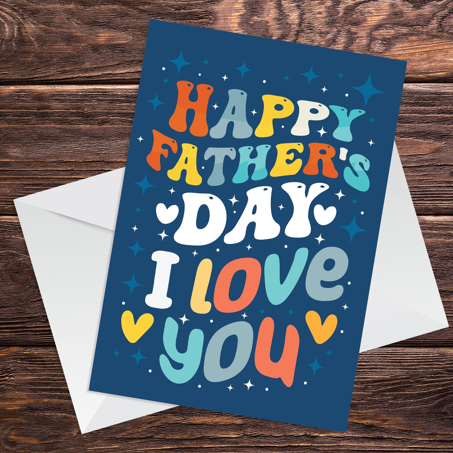 Colourful Fathers Day Card For Dad Daddy Grandad Greetings Card