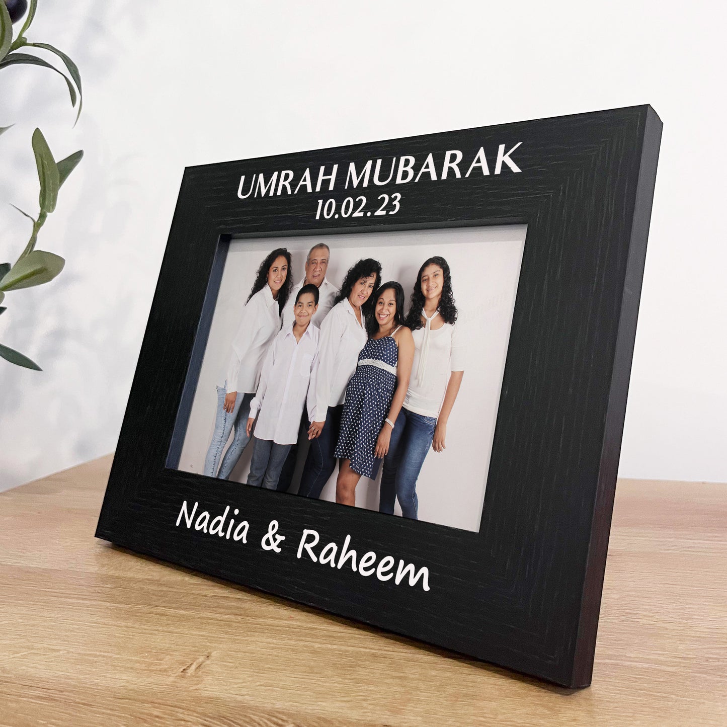 Umrah Mubarak Personalised 7x5 Wooden Photo Frame Ramadan