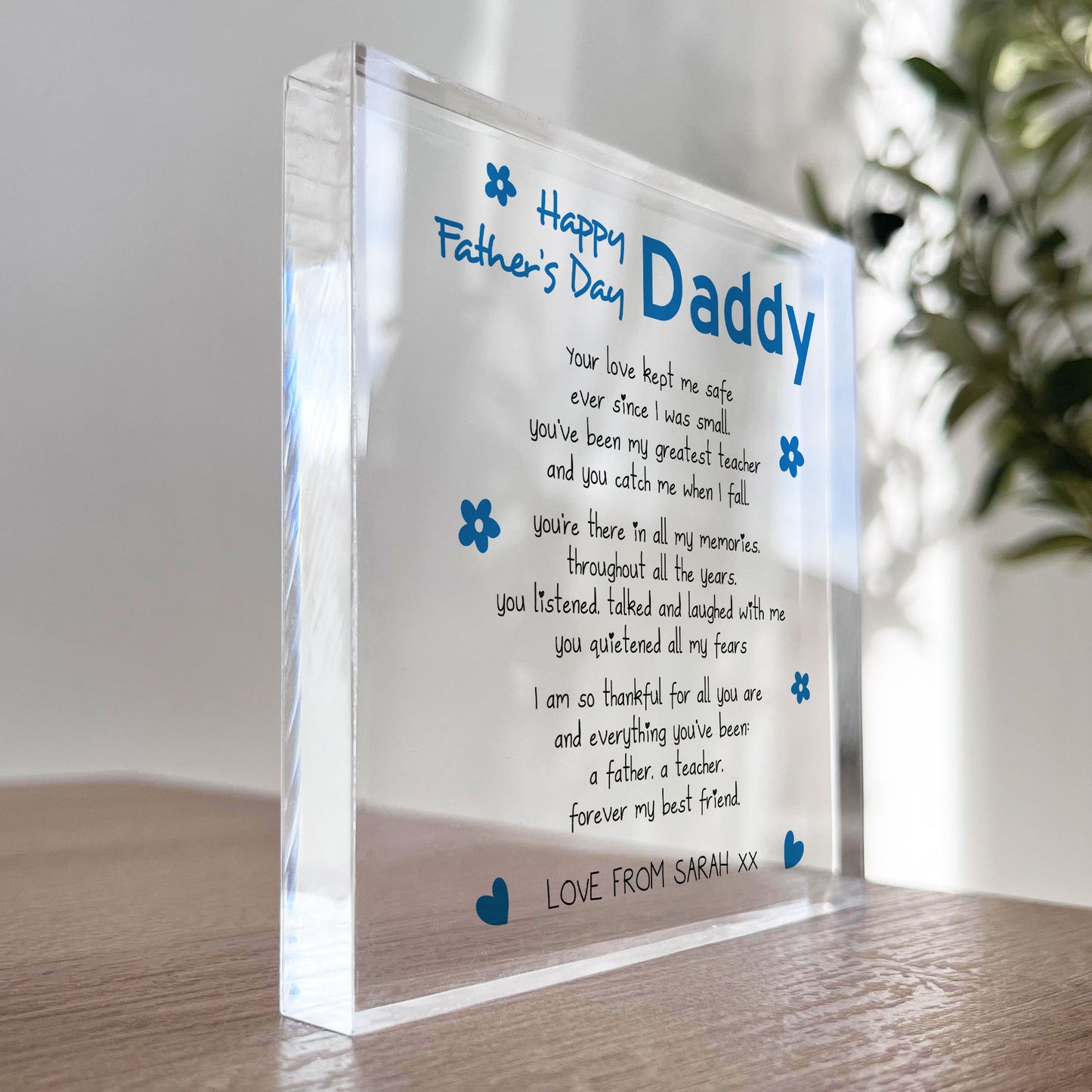 Happy Fathers Day Gift Personalised Gift For Dad Daddy Plaque