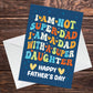 Funny Fathers Day Card From Daughter FATHERS DAY CARD