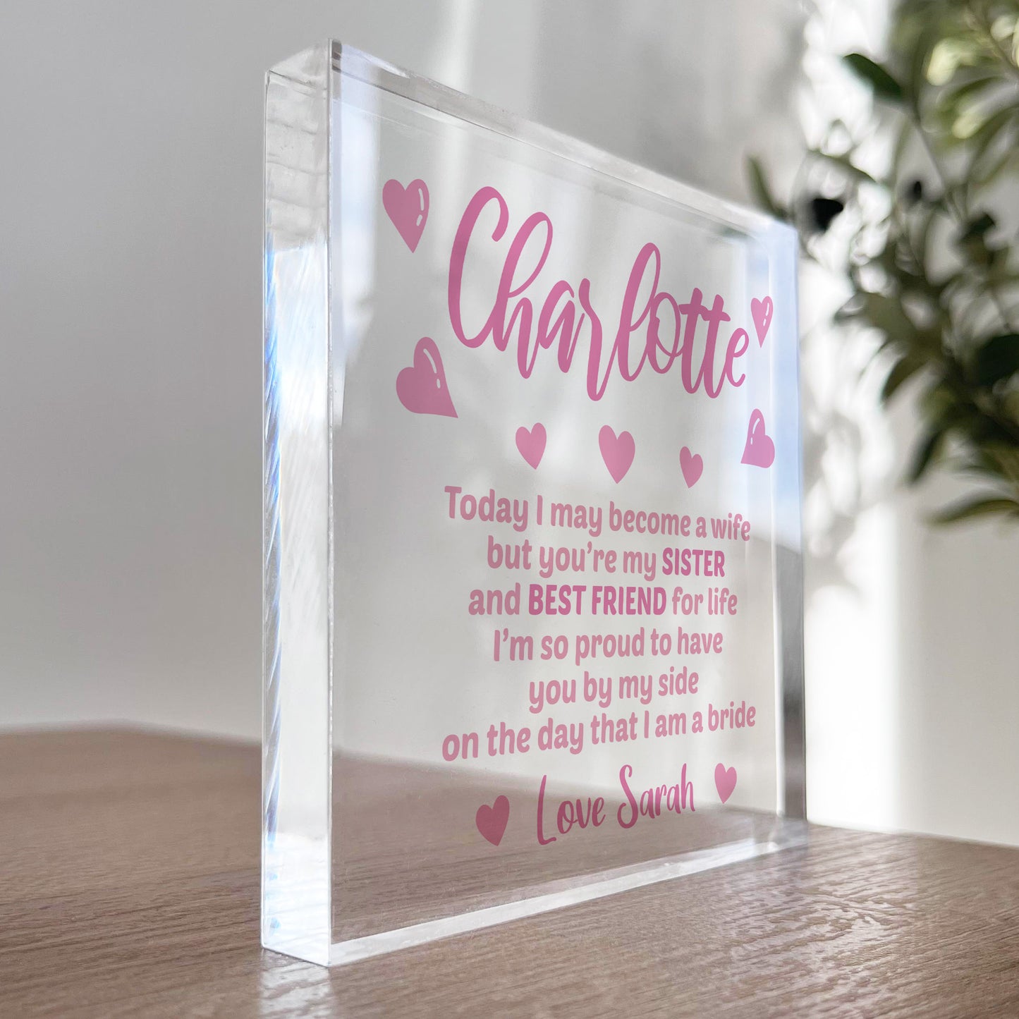 Personalised Maid Of Honour Bridesmaid Gift For Sister Wedding