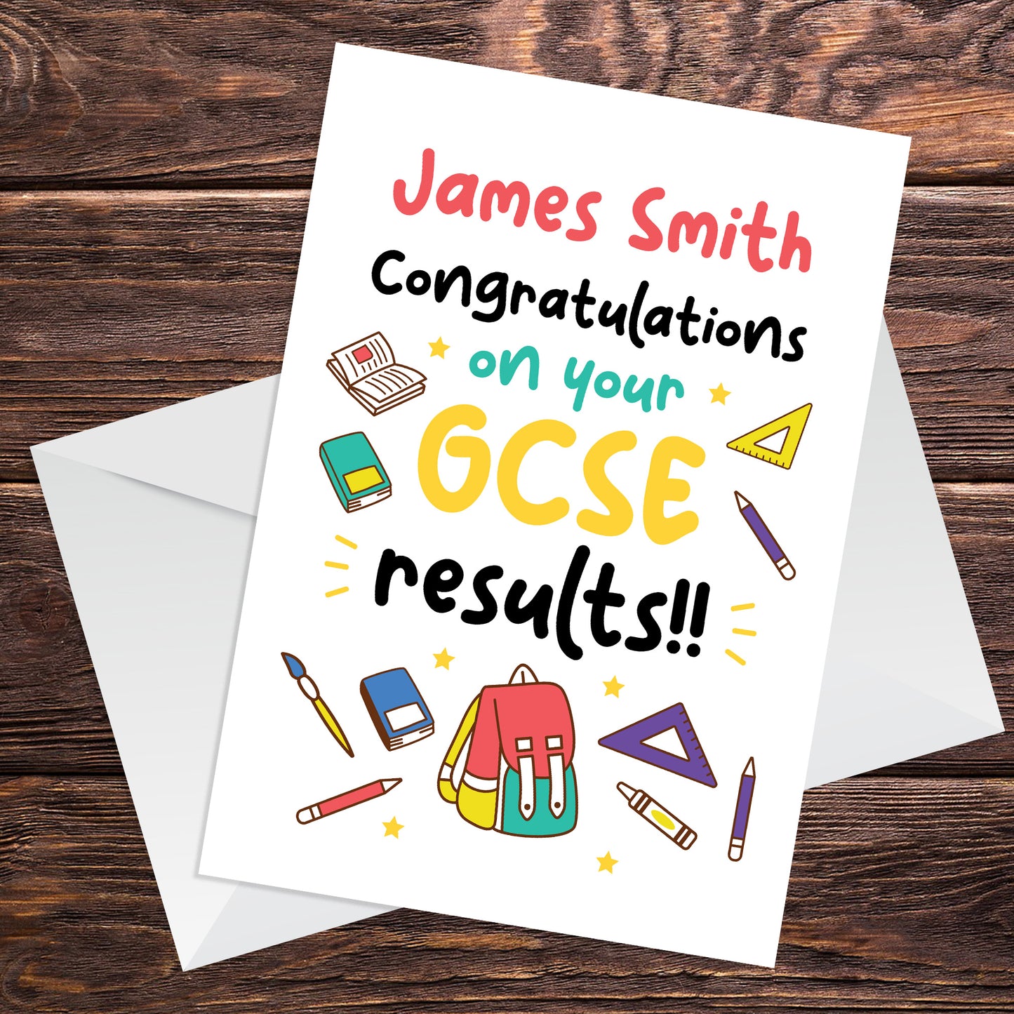 Personalised Congratulations Card GCSE Exam Results Card Pass