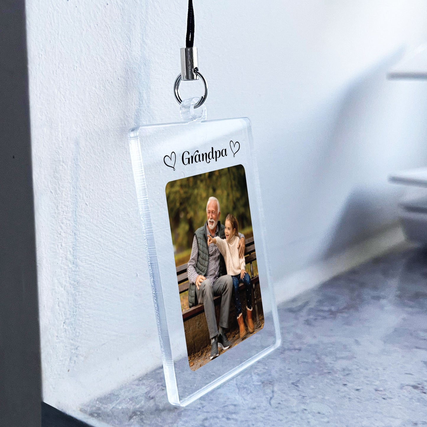 Grandpa Keyring Gifts Personalised Grandparent Photo Keychain