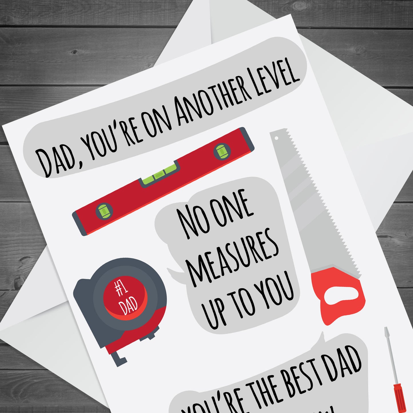 Happy Fathers Day Card With Tools Funny Dad Birthday Card