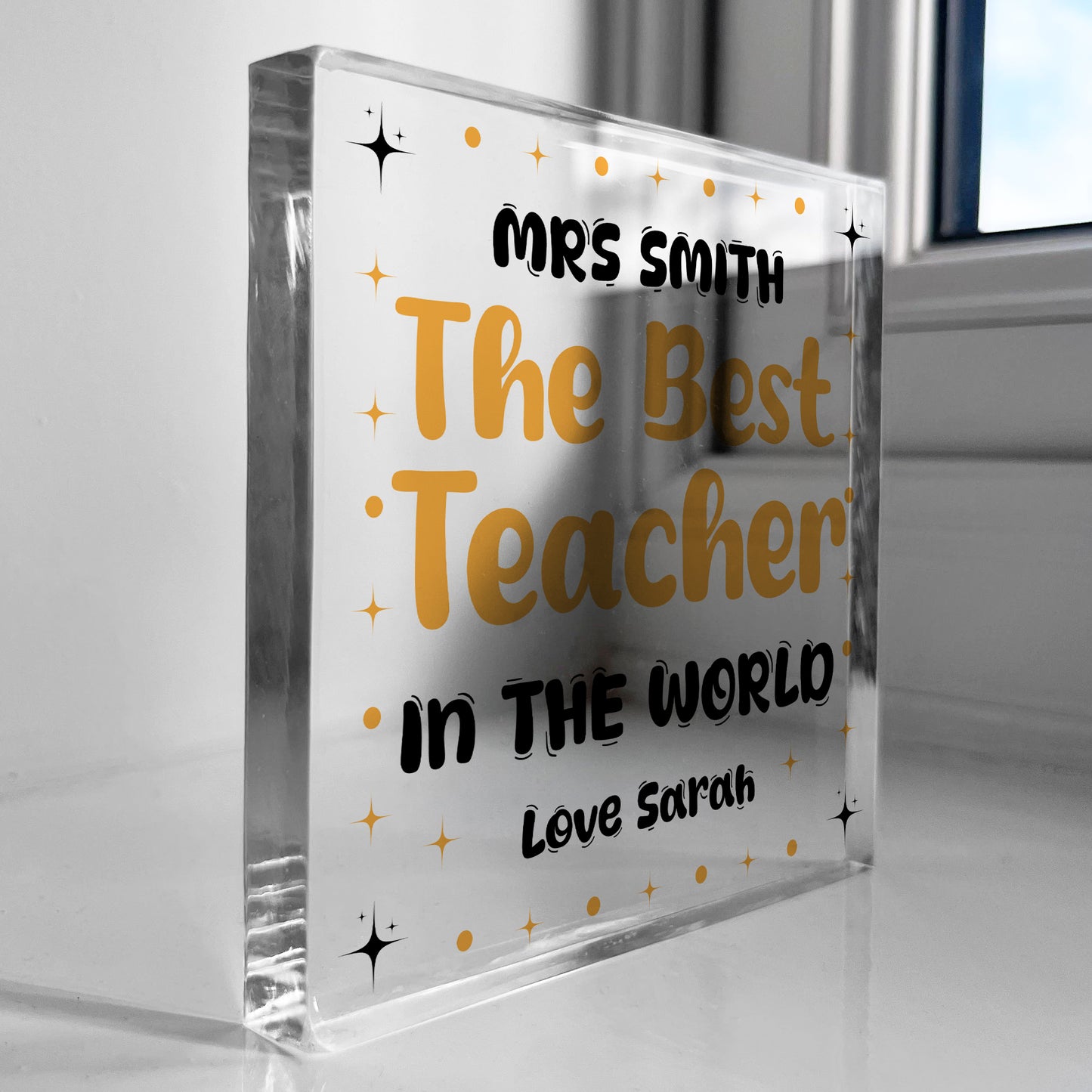 Gift For The Best Teacher In The World Personalised Block