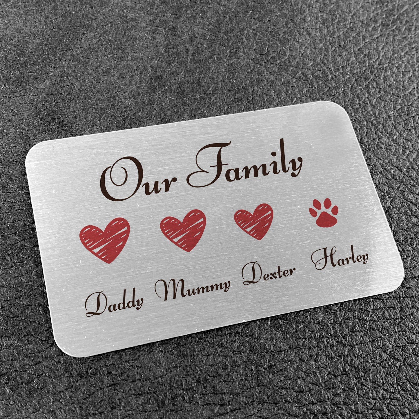 Personalised Family Gift Metal Wallet Card Gift For Him Her