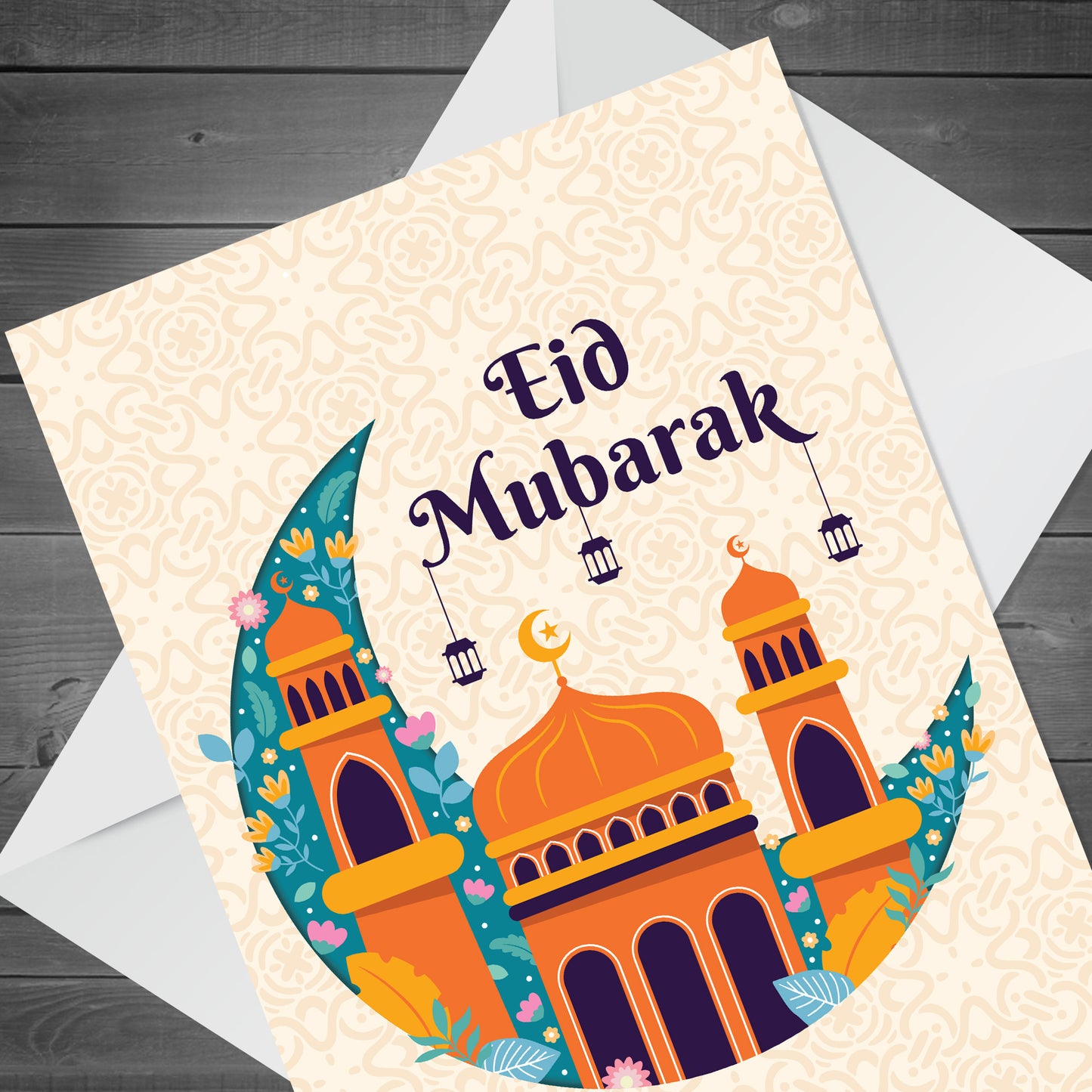 Eid Mubarak Ramadan Greetings Card Eid Mubarak Islamic Card