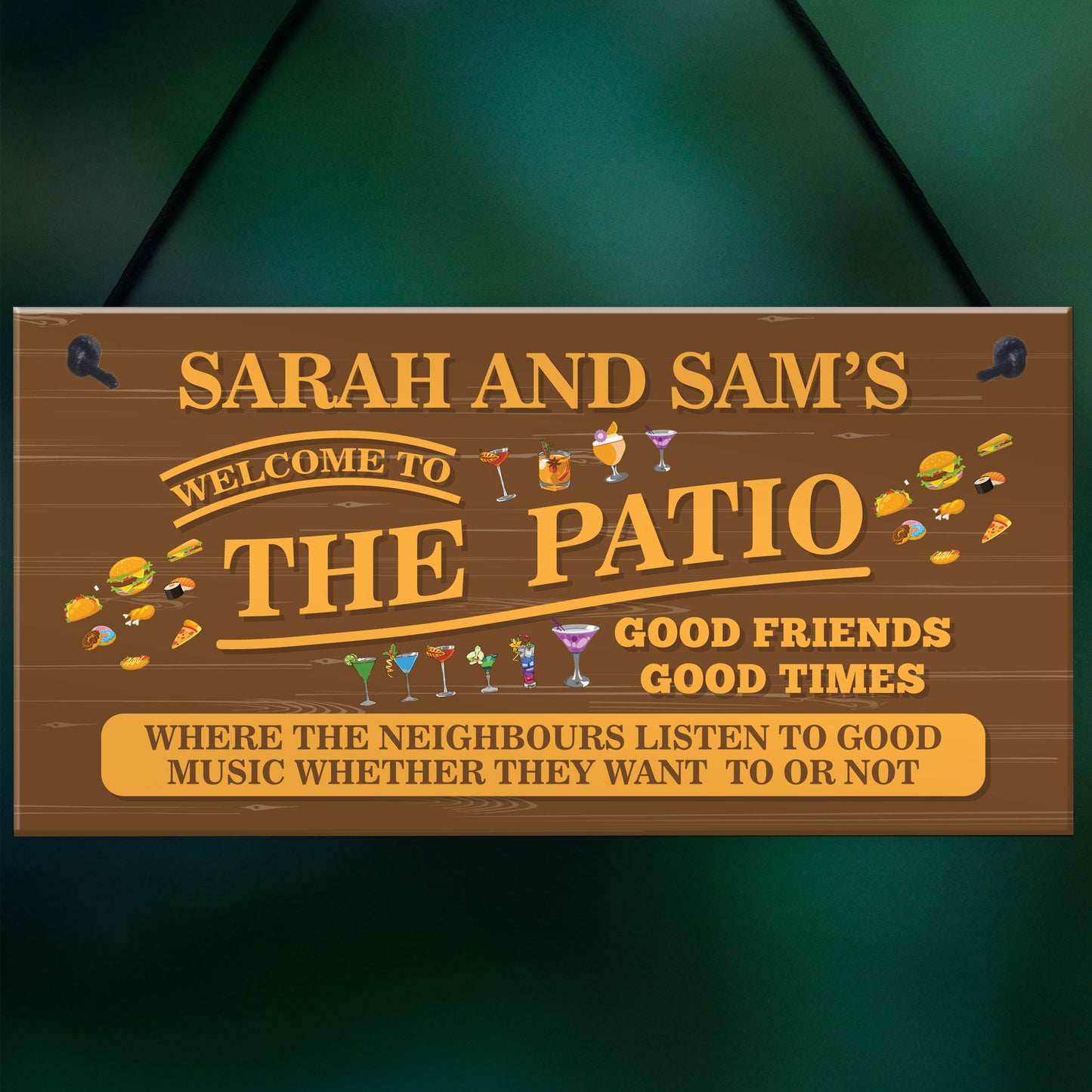 Garden Sign For Outside Personalised Patio Sign For Garden