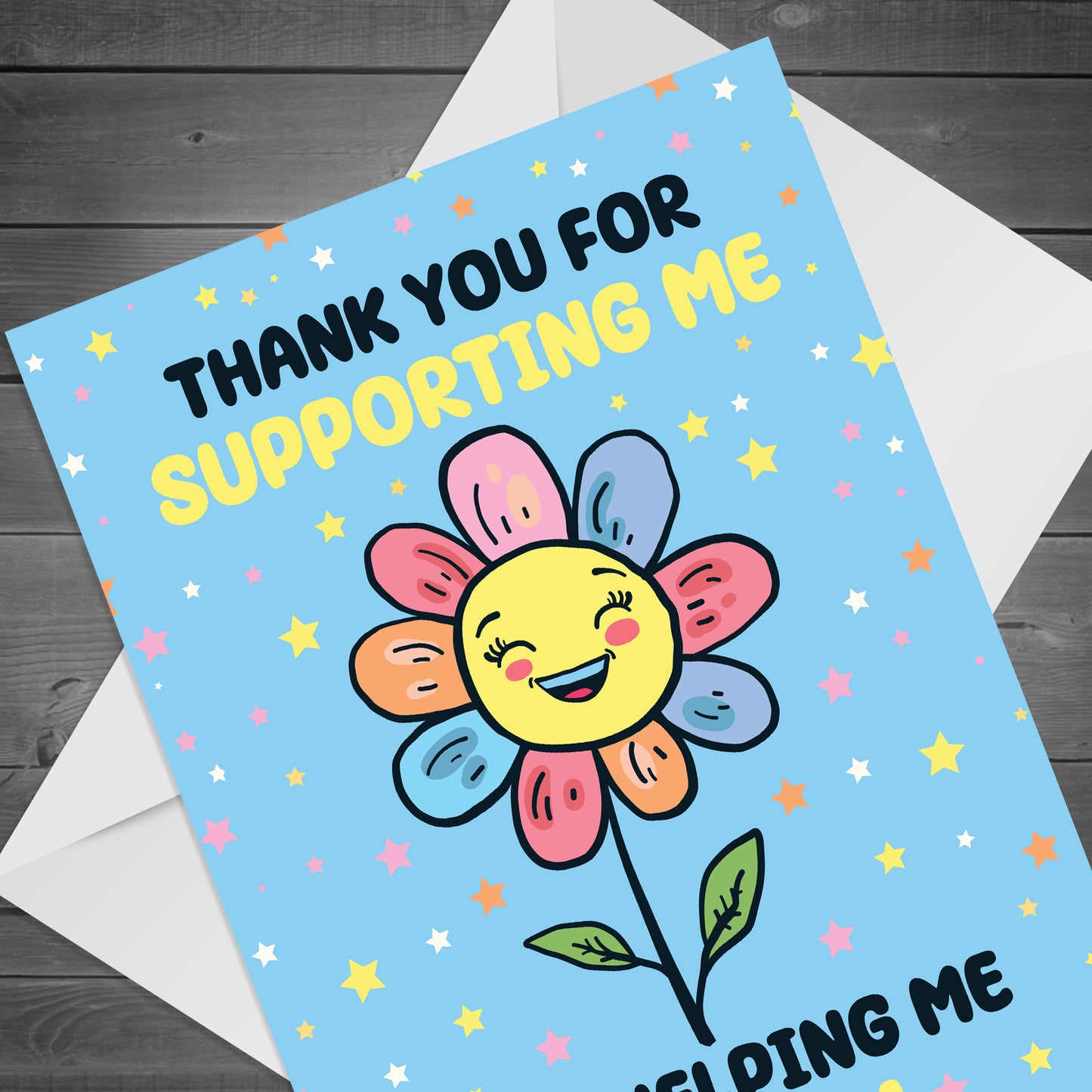 TEACHER CARDS Thank You For Helping Me Grow Flower Card Leaving