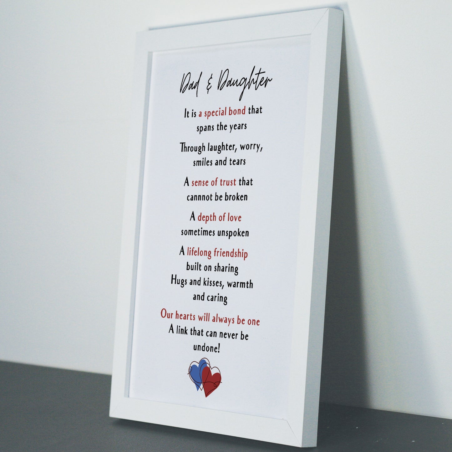 Dad And Daughter Print Thank You Gift For Dad Fathers Day Gift