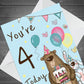 Youre 4 Today Birthday Card First Birthday Card For Grandson Son