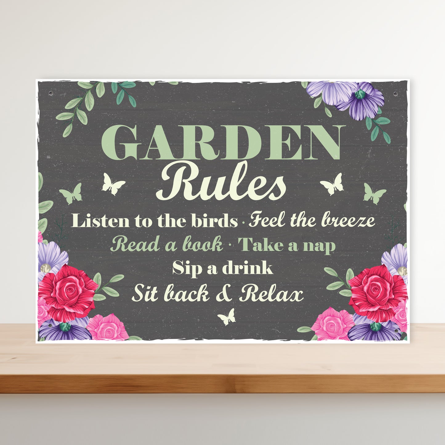 GARDEN RULES Sign Garden Shed Sign Garden Sign For Outdoor Shed