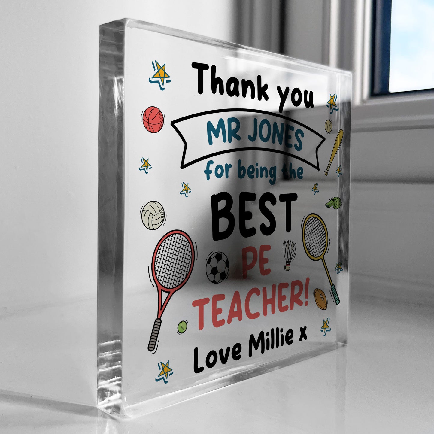 PE Teacher Gift Personalised Gift For PE Teacher Thank You Gifts