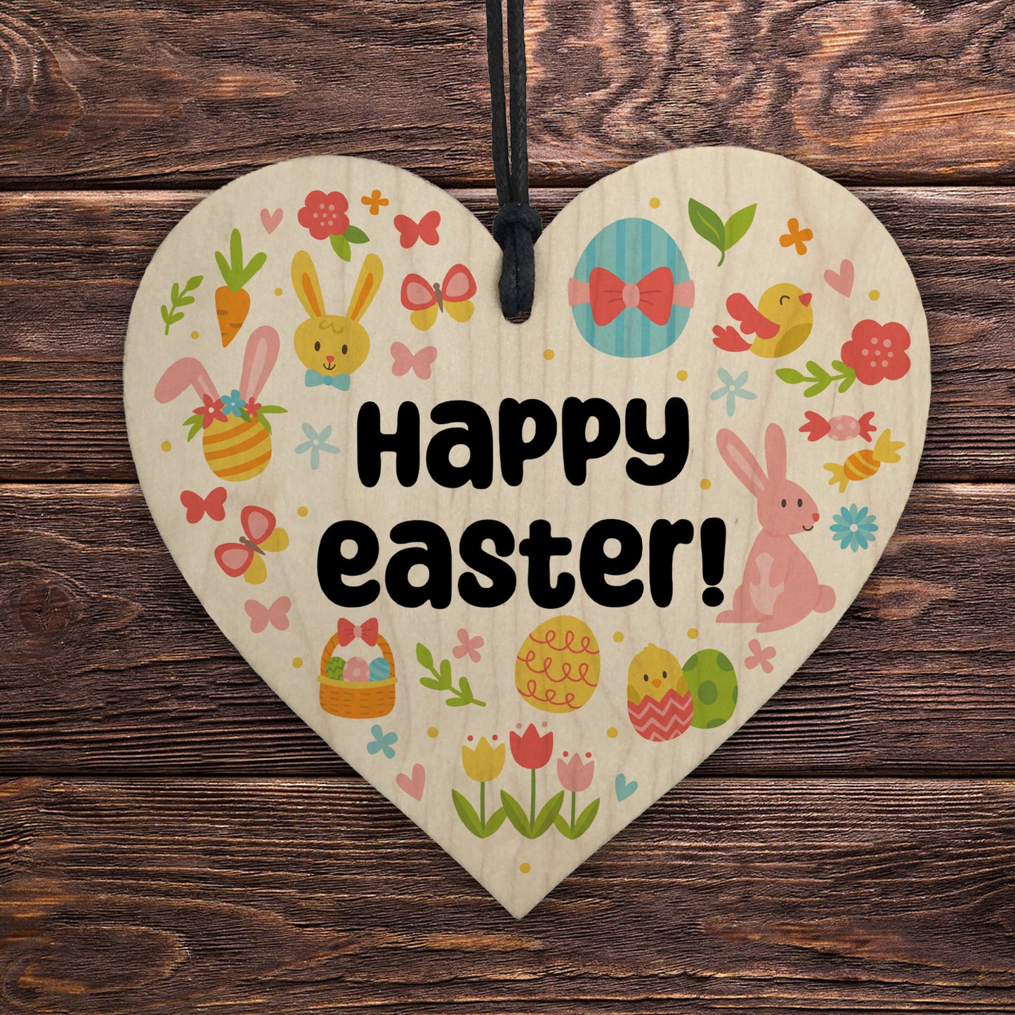Happy Easter Wood Heart Decoration For Kids Easter Gifts For Son