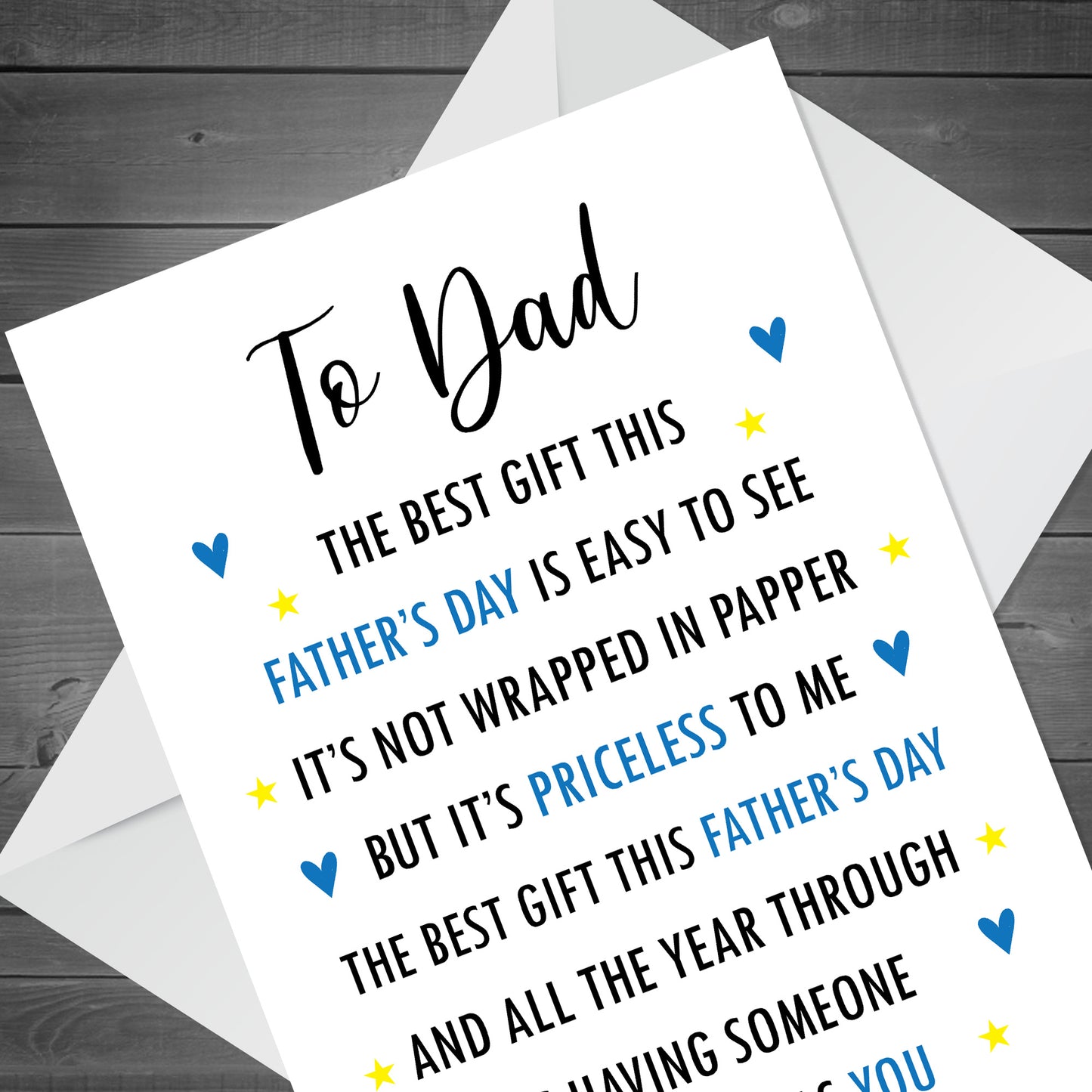 Fathers Day Card For Dad Thank You Card For Dad Fathers Day Card