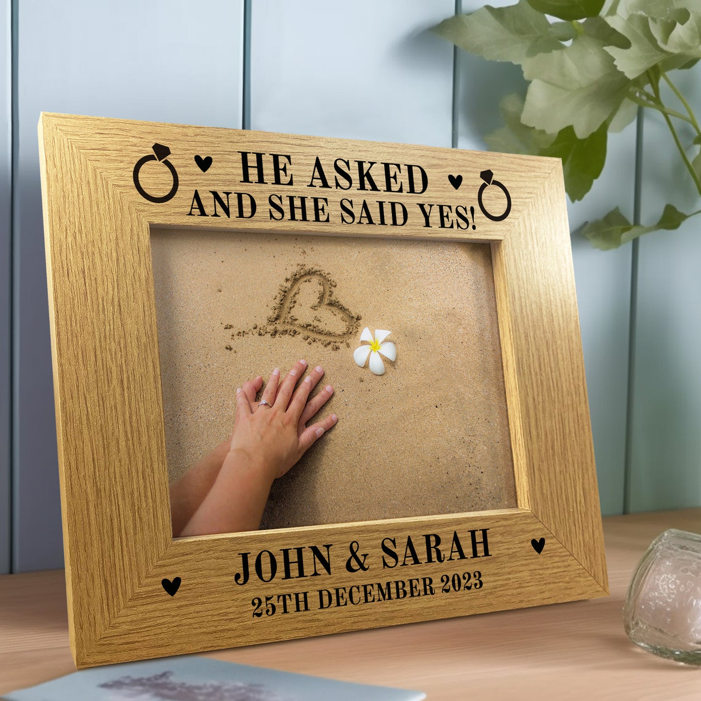 Engagement Personalised Gifts 7x5 Frame Gift For Fiancee Couple