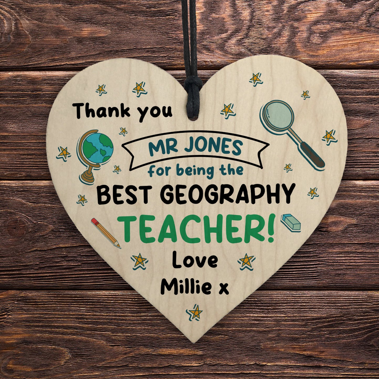 Personalised Gift For Geography Teacher Thank You Gift For Him