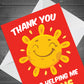 Cute Thank You For Helping Me Shine Card For Teacher Assistant