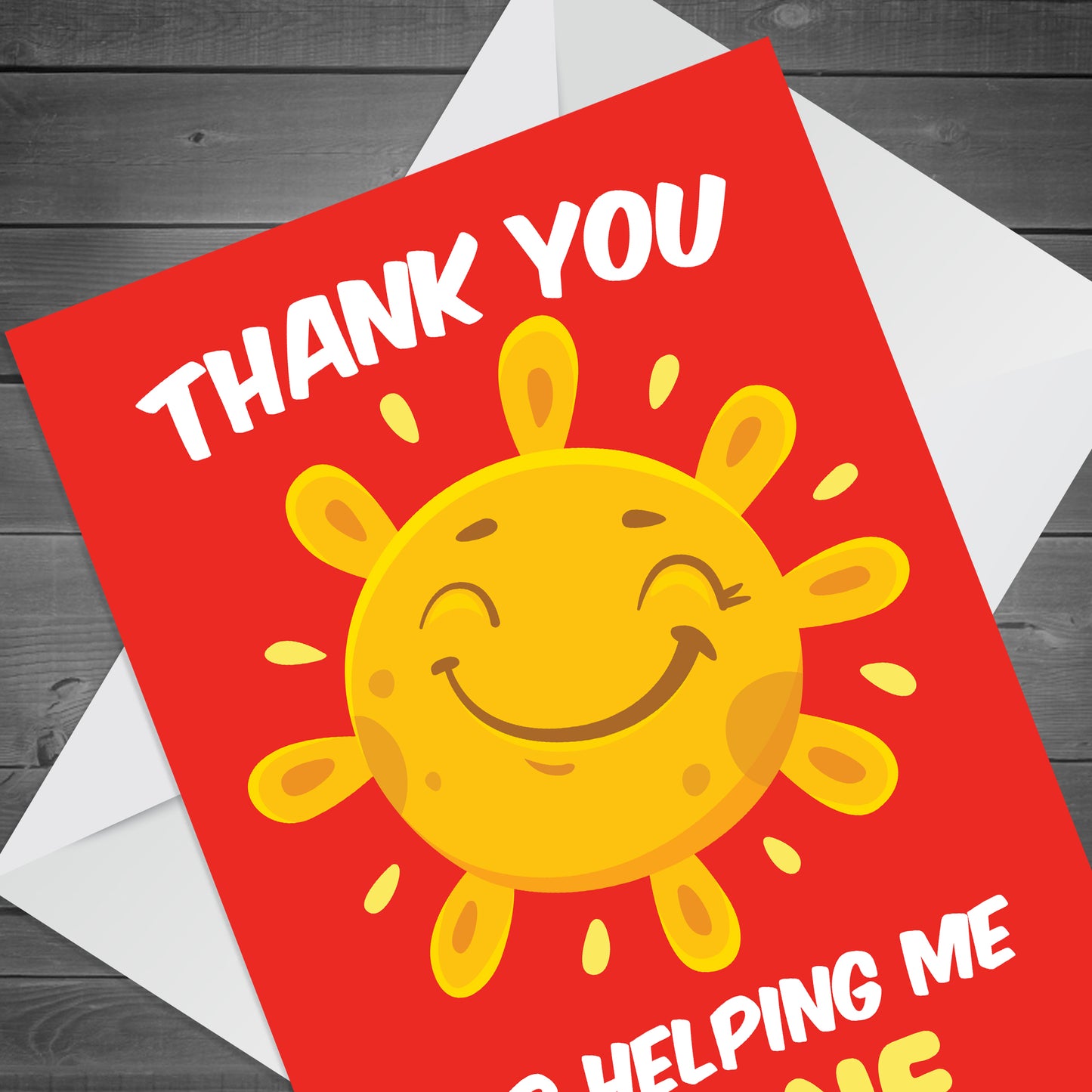 Cute Thank You For Helping Me Shine Card For Teacher Assistant