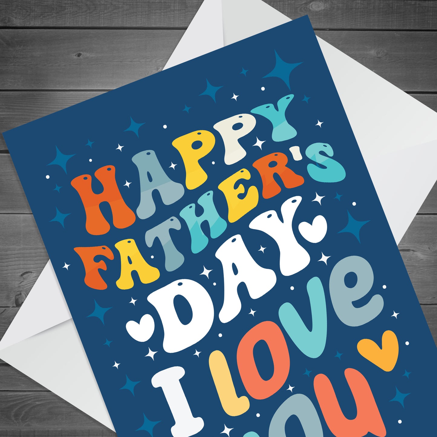 Colourful Fathers Day Card For Dad Daddy Grandad Greetings Card