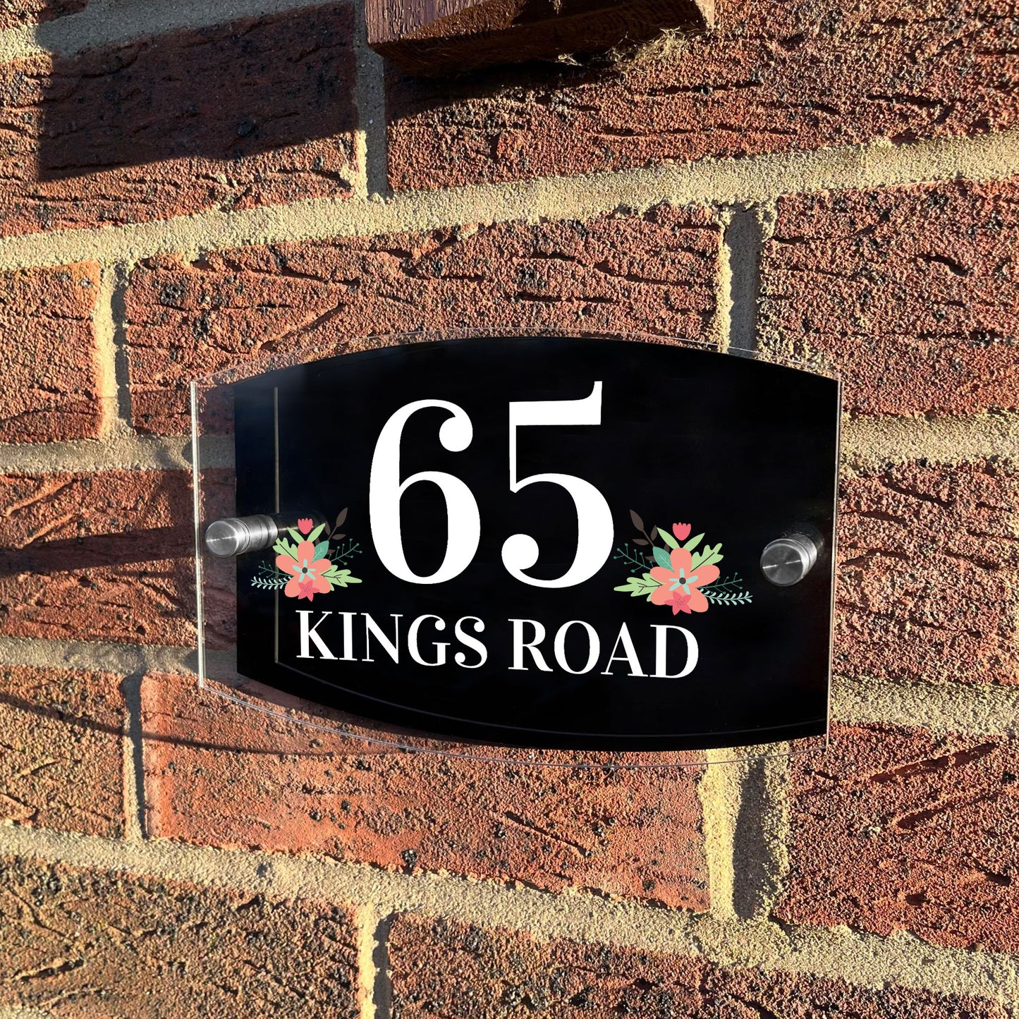 Personalised House Sign Modern Glass Effect Acrylic Door Street