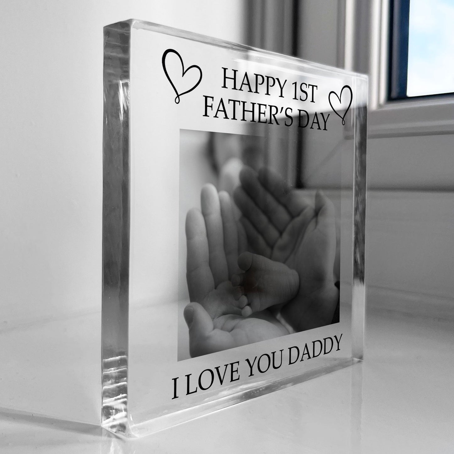 Happy 1st Fathers Day Gift For Daddy Personalised Photo Block
