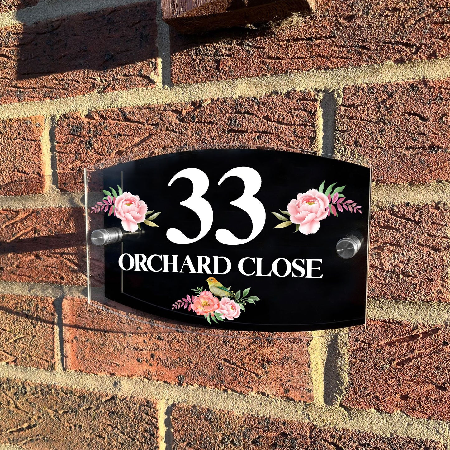 House Name Plaques Personalised Sign for Outside Black Door Sign