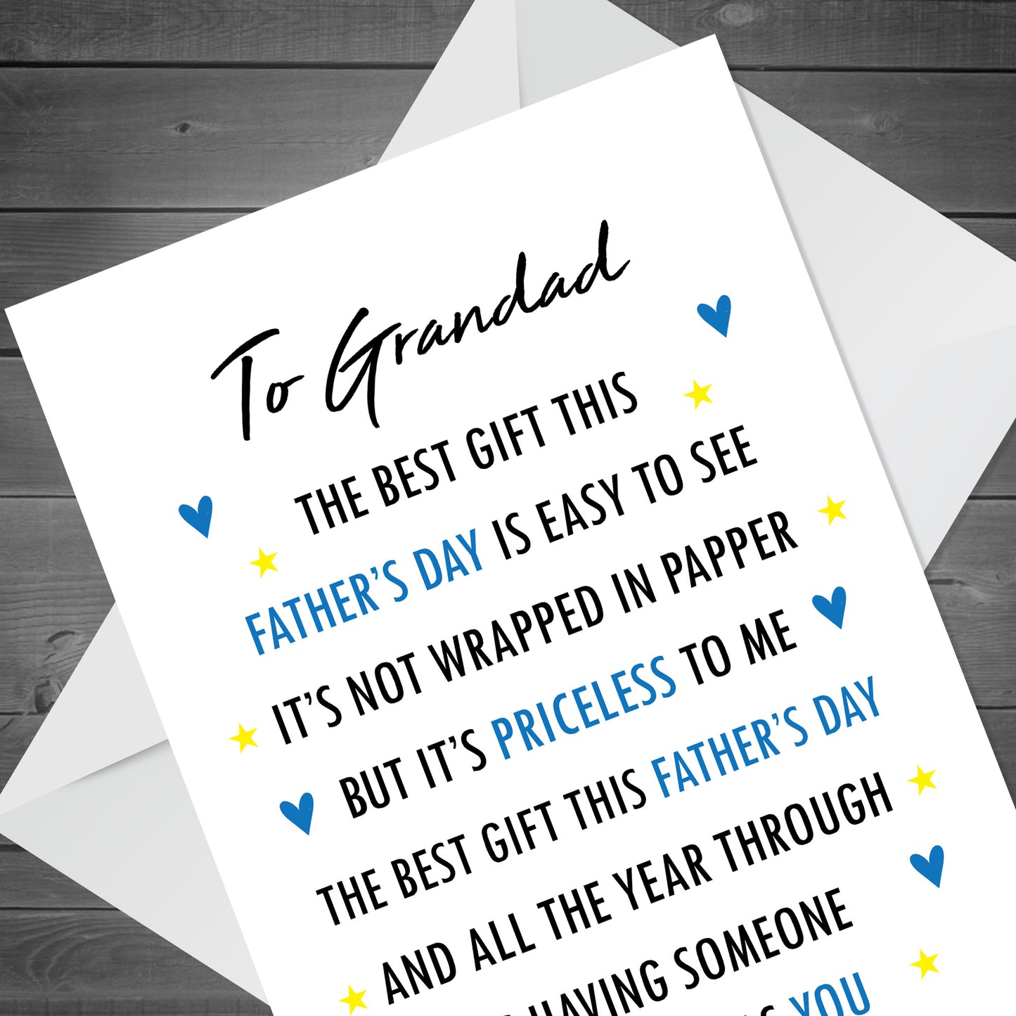 Fathers Day Card For Grandad Thank You Card For Grandad