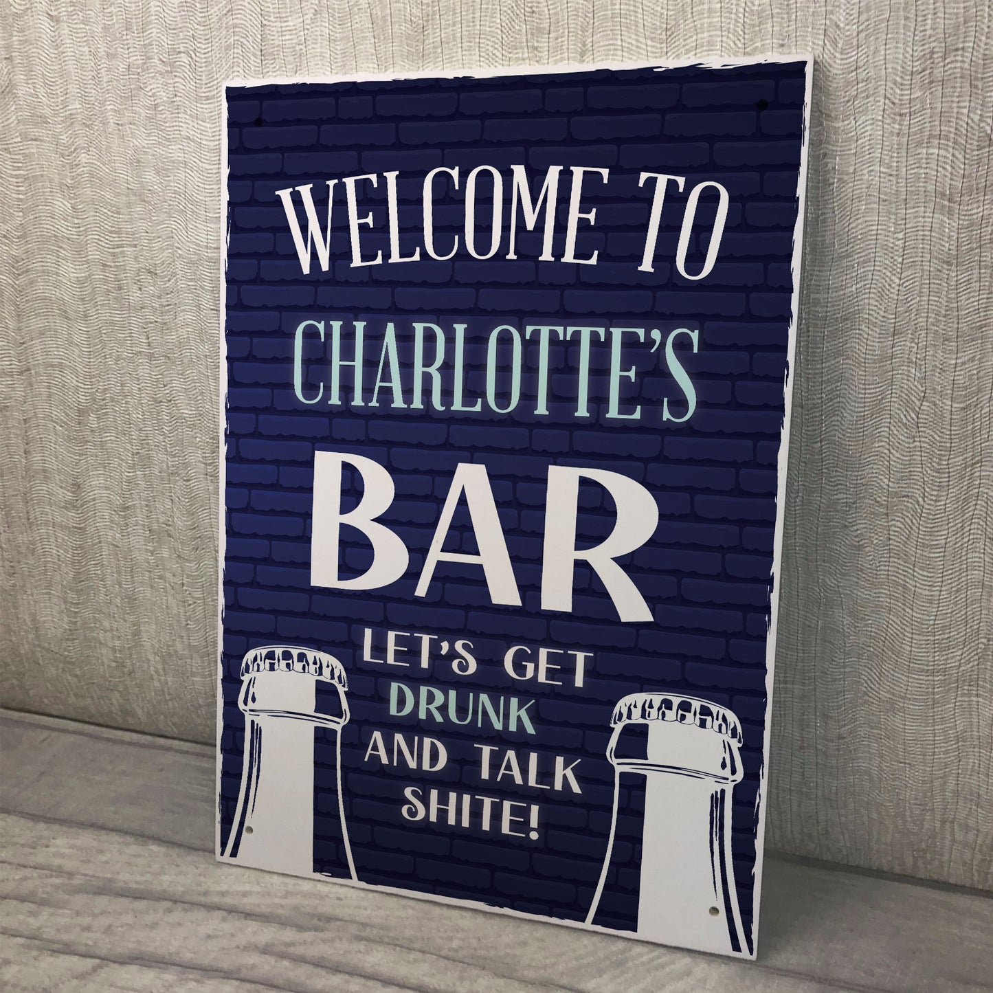 Personalised HOME BAR SIGN Hanging Wall Door Sign Man Cave Sign