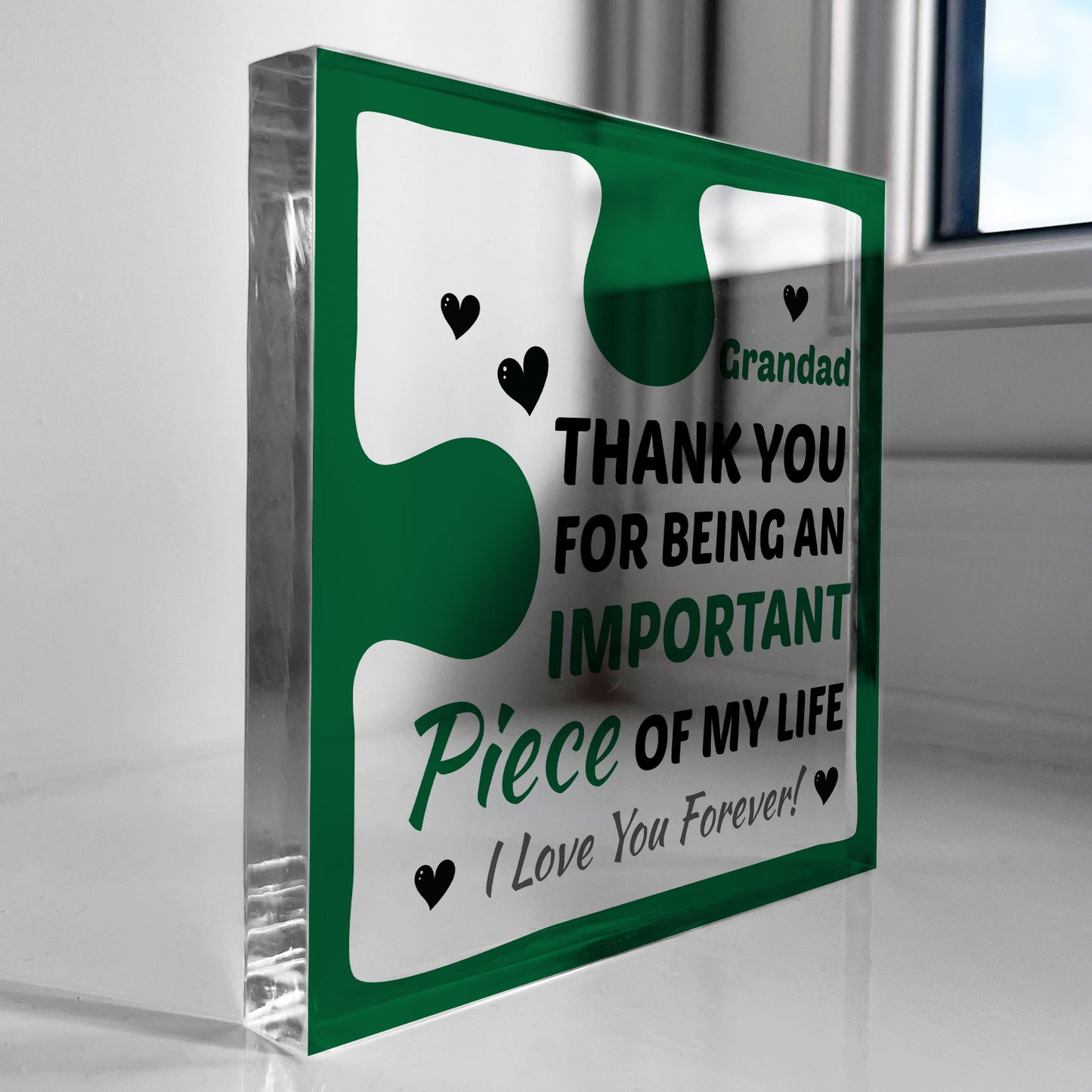 Birthday Gift for GRANDAD Acrylic Block Puzzle GRANDAD BIRTHDAY