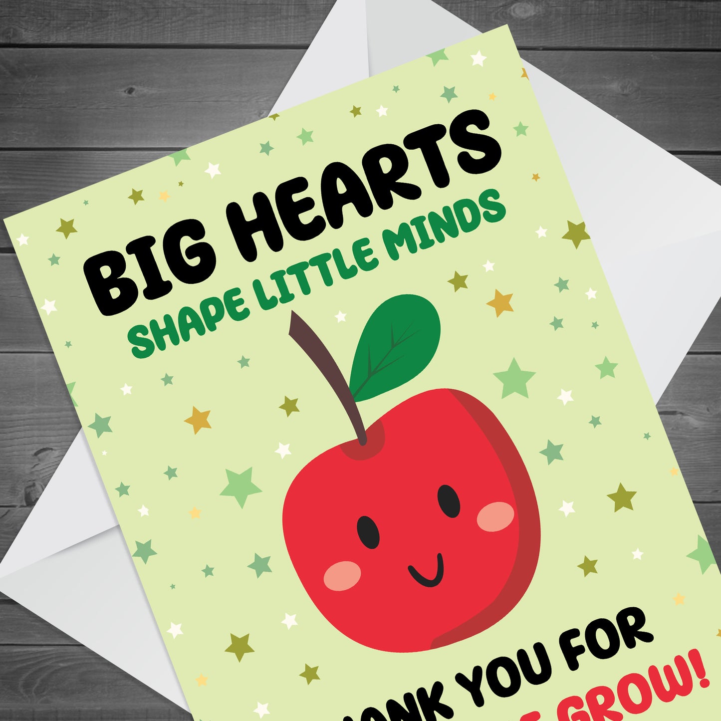 Big Hearts Shape Little Minds Card For Teacher Nursery Teacher