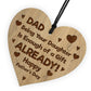 FUNNY Fathers Day Gift For Dad From Daughter Engraved Wood Heart