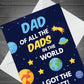 Fathers Day Card Space Theme Card Best Dad In The World Card