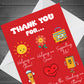 Fun Leaving Card for Teacher Thank You Card For Teacher TA