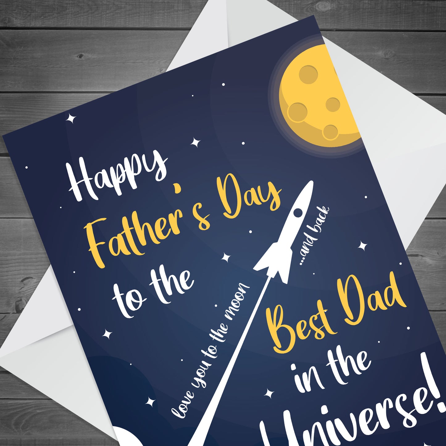 Best Dad In The Universe Fathers Day Card From Daughter Son