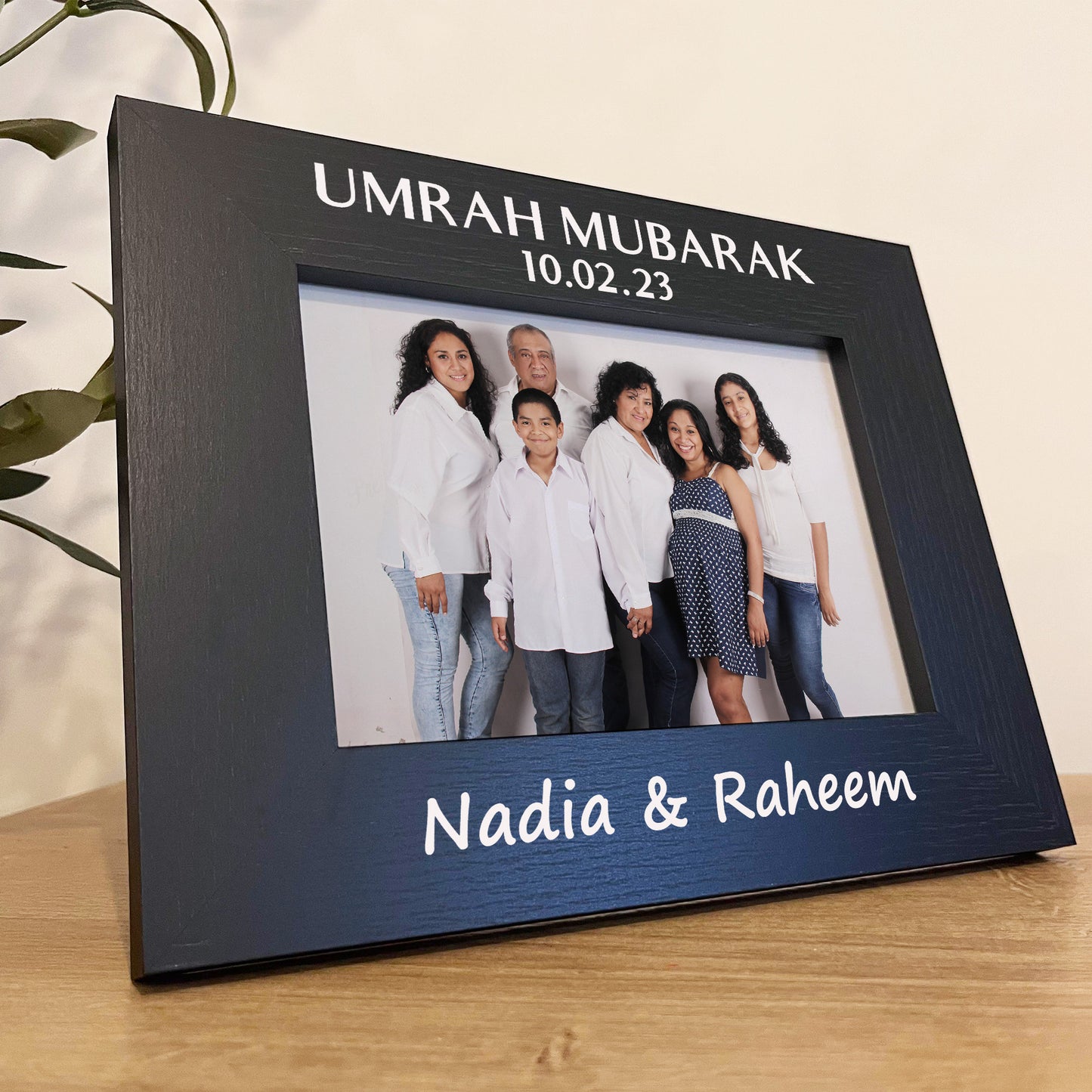 Umrah Mubarak Personalised 7x5 Wooden Photo Frame Ramadan