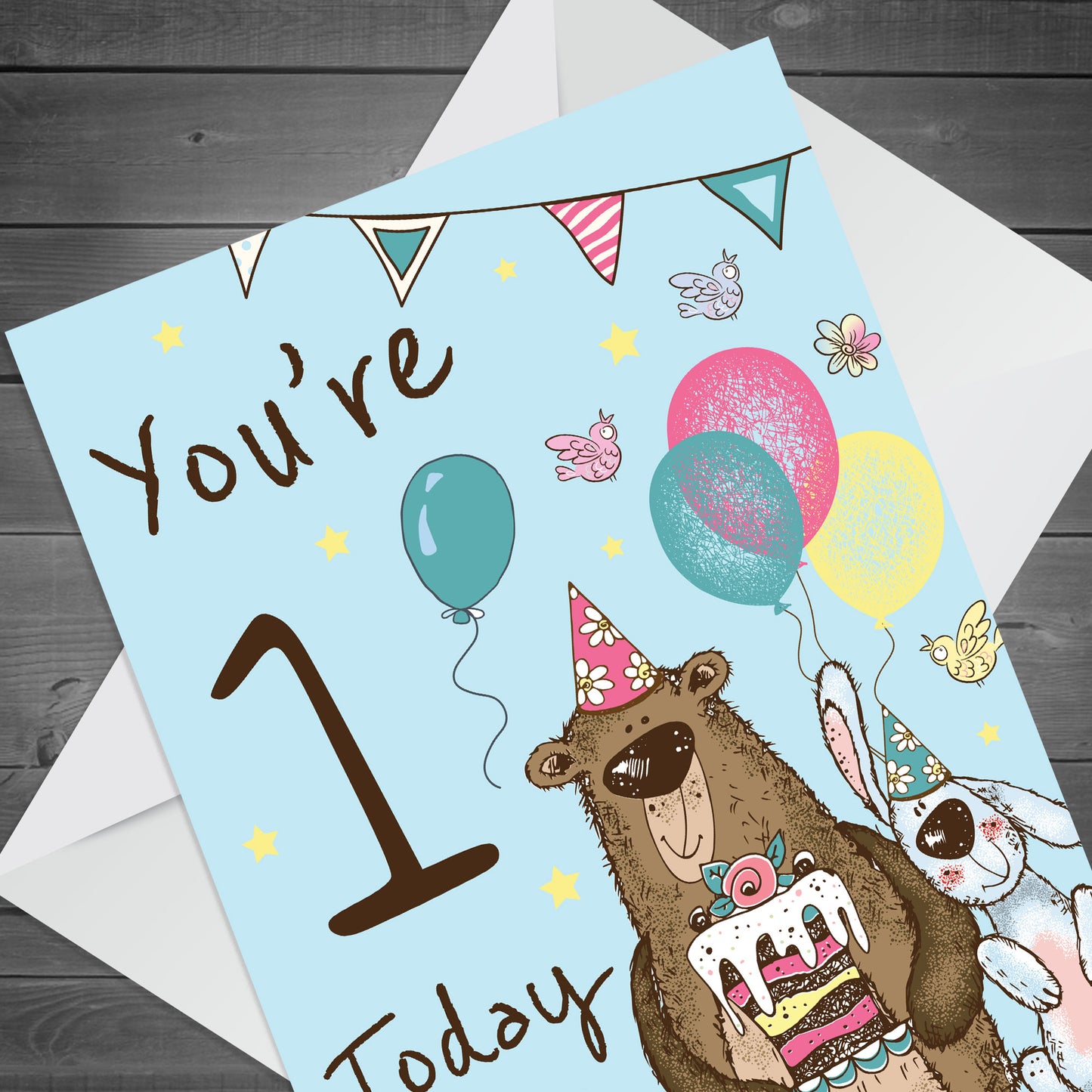 Youre 1 Today Birthday Card First Birthday Card For Grandson Son