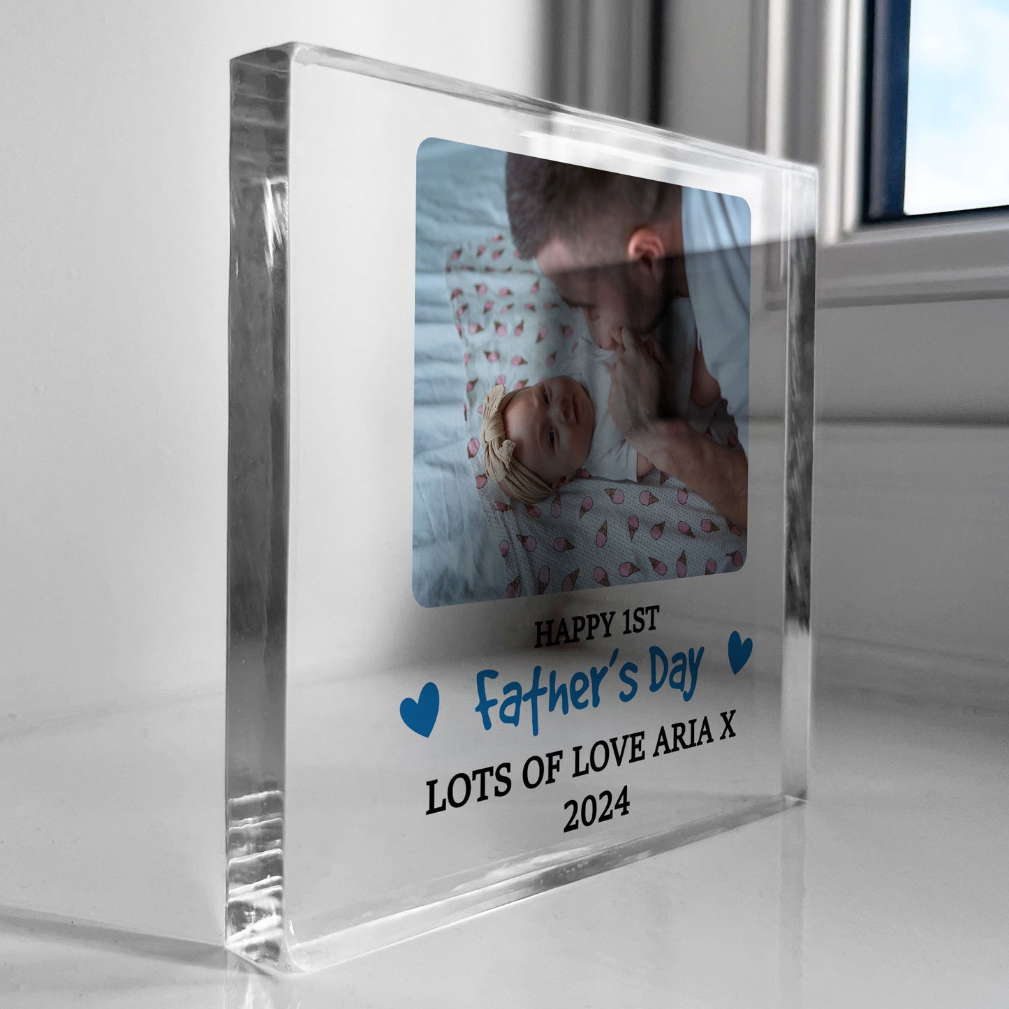 Special 1st Fathers Day Gift For Dad Daddy Personalised Block