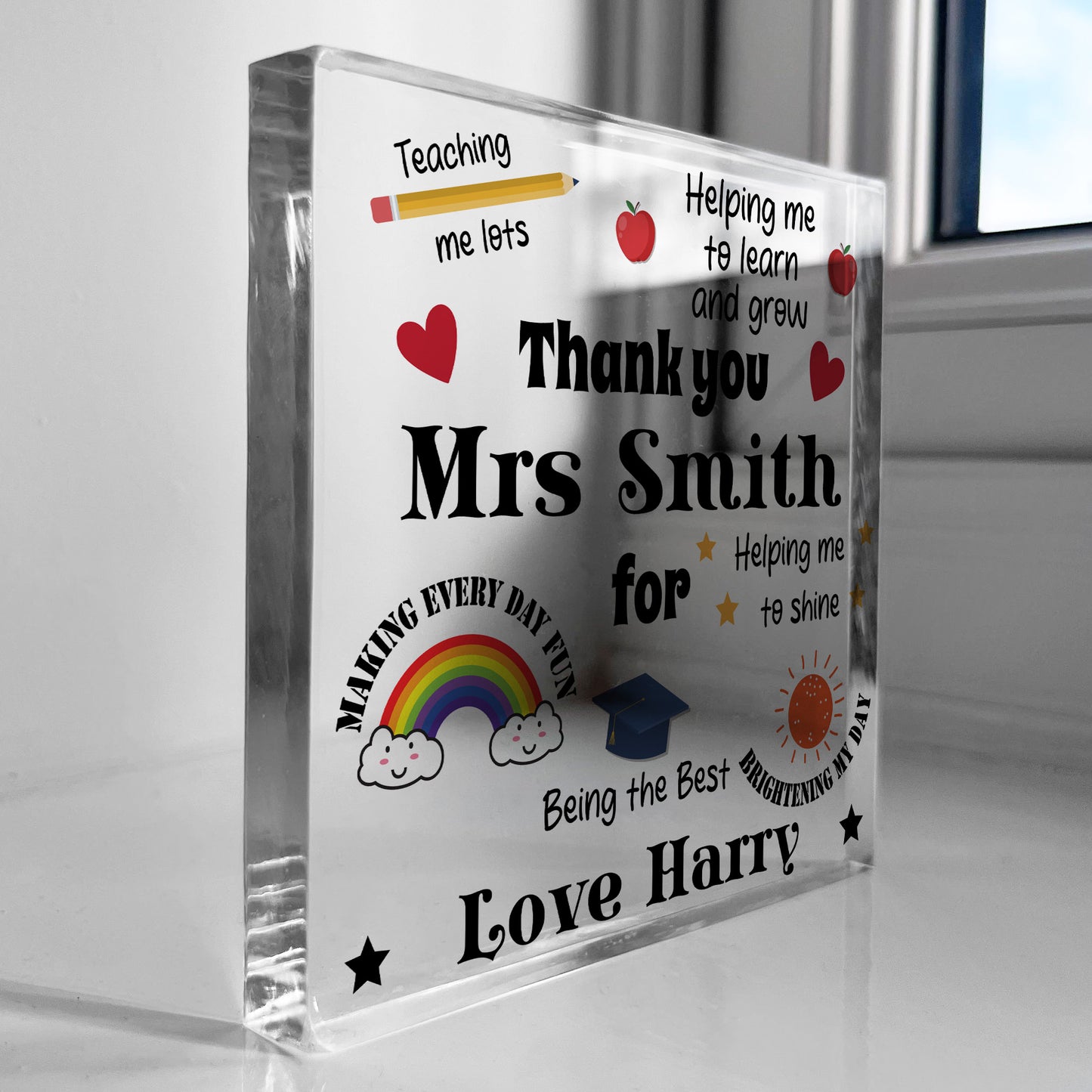 Reasons I Love My Teacher, Personalised Teacher Gift Nursery