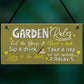 Handmade Hanging Wall Plaque Garden Rules Sign For Gardener