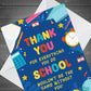 Thank You Card For School Teacher and Teaching Assistant TA Card