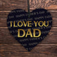 Happy Fathers Day Gift For Dad From Daughter Son Wood Heart Dad