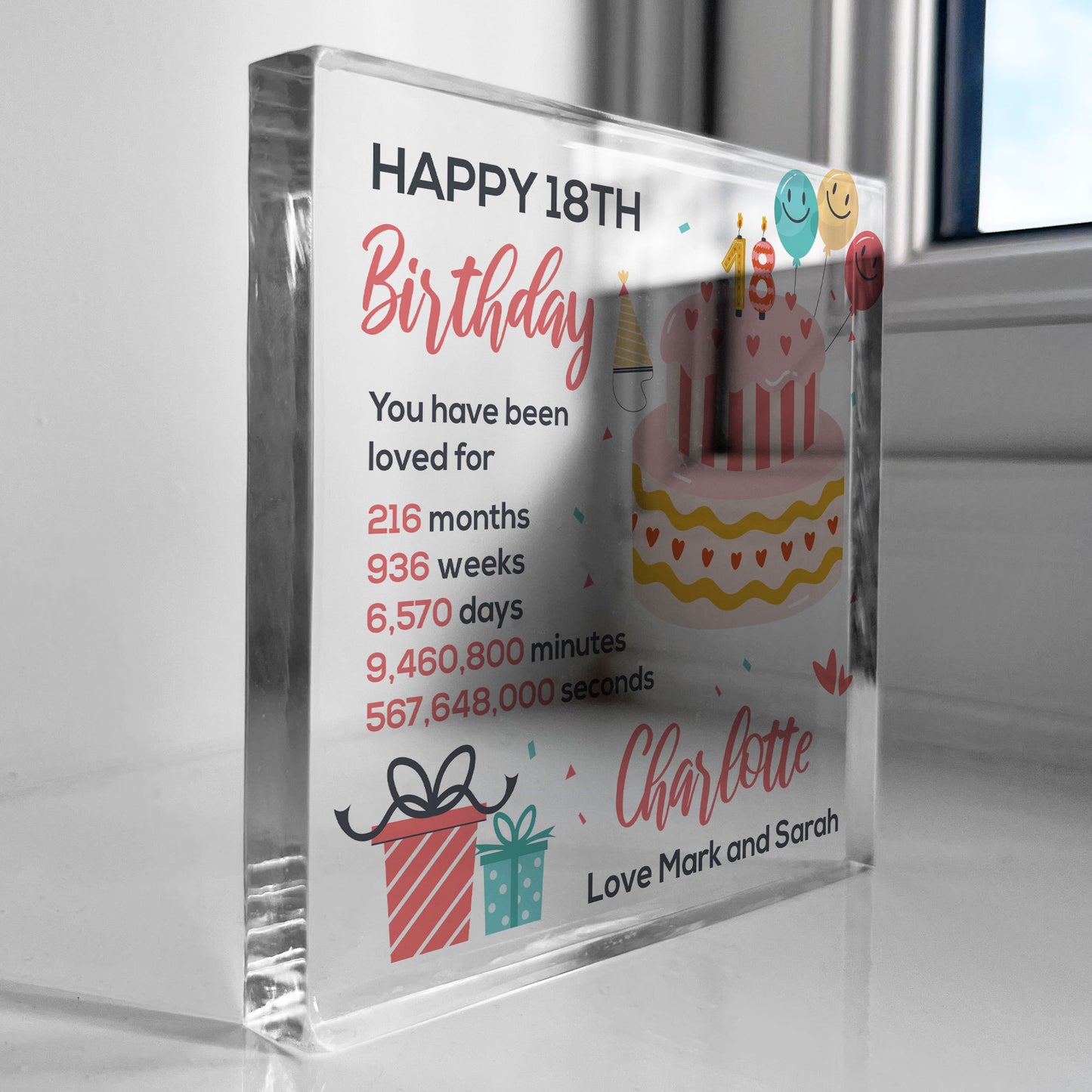 PERSONALISED 18th Birthday Gifts For Girls Her Daughter Friend